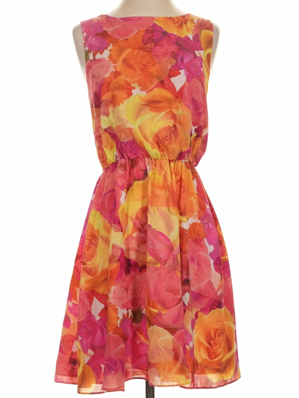 Alice + Olivia Floral 100% Silk Chiffon Dress Size S